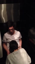Amateur twink gives hot gay blowjob inside Australian nightclub bathroom