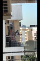 Follada en publico en la sacada