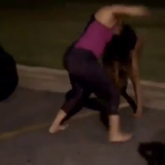 Se le ve el toto en pelea callejera