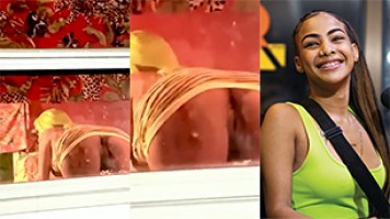 Yailin la Mas Viral grabada por fan encuera