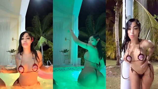 Yailin rebotando sus nalgas haciendo movimientos sexys